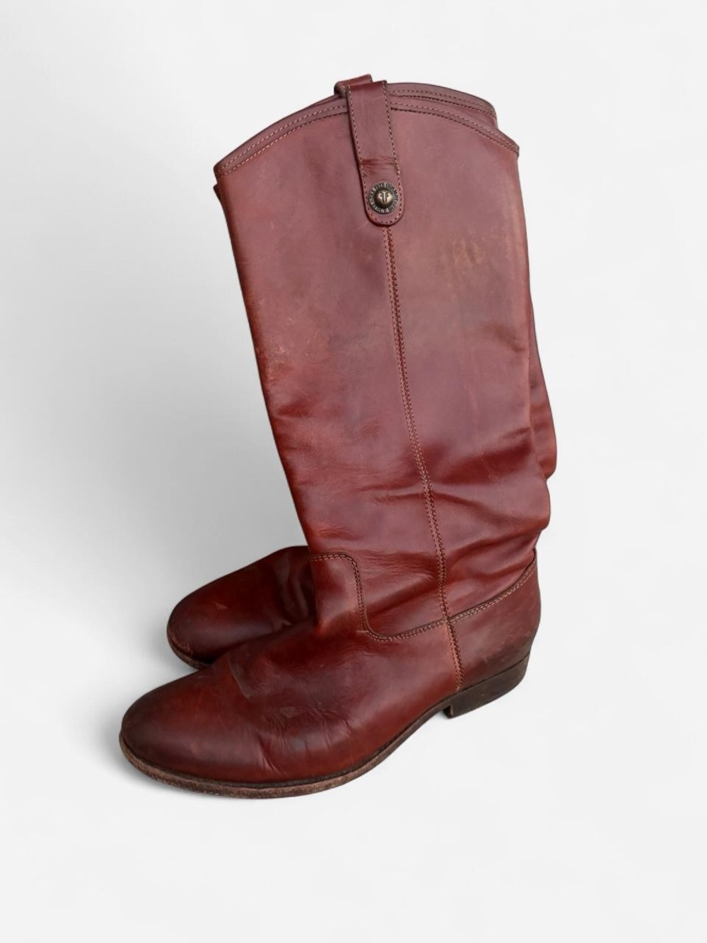 Frye Women's Tall Leather Boots in Reddish Brown